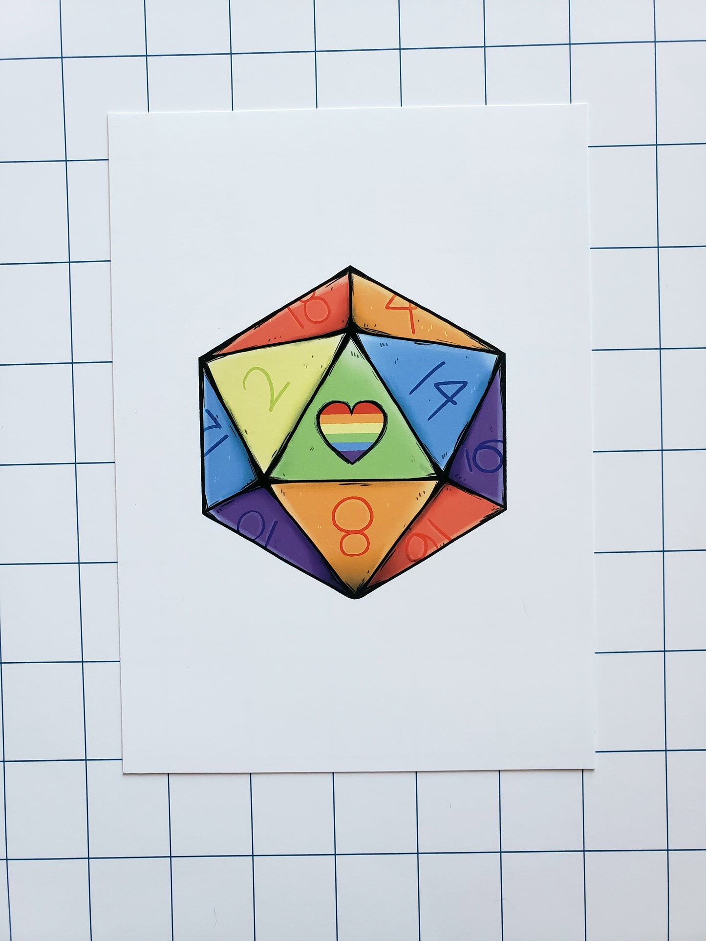 Rainbow D20 - Print