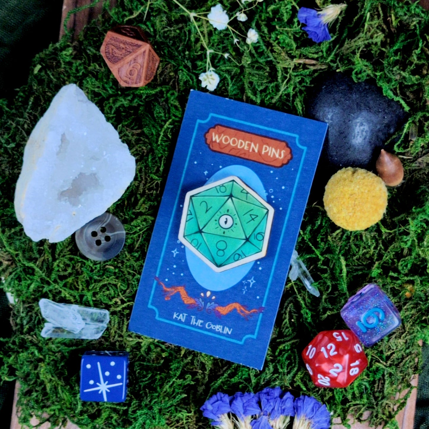 D20 Eye - Wooden Pin